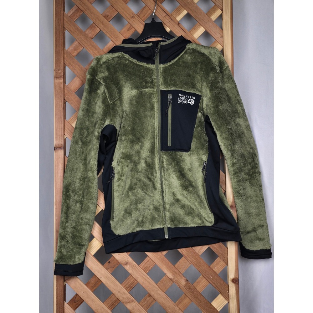 Mountain Hardwear Polartec High Loft Hooded Jacket Mens Small Green OM1274 - New
